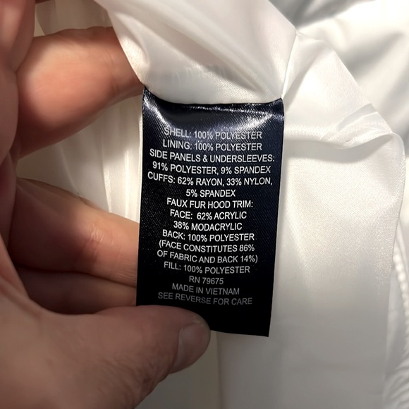 NWT ☃️ LONDON FOG BELTED WHITE FAUX FUR TRIM HOODED PUFFER COAT Womens 1X or 16W - Picture 9 of 12